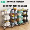 Clear Bathroom Cart Organizer, Storage Rolling Cart with Wheels, 85x36x44cm, Easy to Assemble, Easy Storage, Easy to Move, for Kitchen, Bathroom, Laundry, Narrow Places view 2