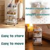 Clear Bathroom Cart Organizer, Storage Rolling Cart with Wheels, 85x36x44cm, Easy to Assemble, Easy Storage, Easy to Move, for Kitchen, Bathroom, Laundry, Narrow Places view 3