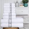 BNM Turkish Cotton Luxury Towels, Ideal For Master Bath, Guest Bathroom, Fast Drying, Shower, Spa, Face/ Washcloths, Hand, Bath Towels, Absorbent, Home Basics, 8 Piece Towel Set, Navy Blue view 2