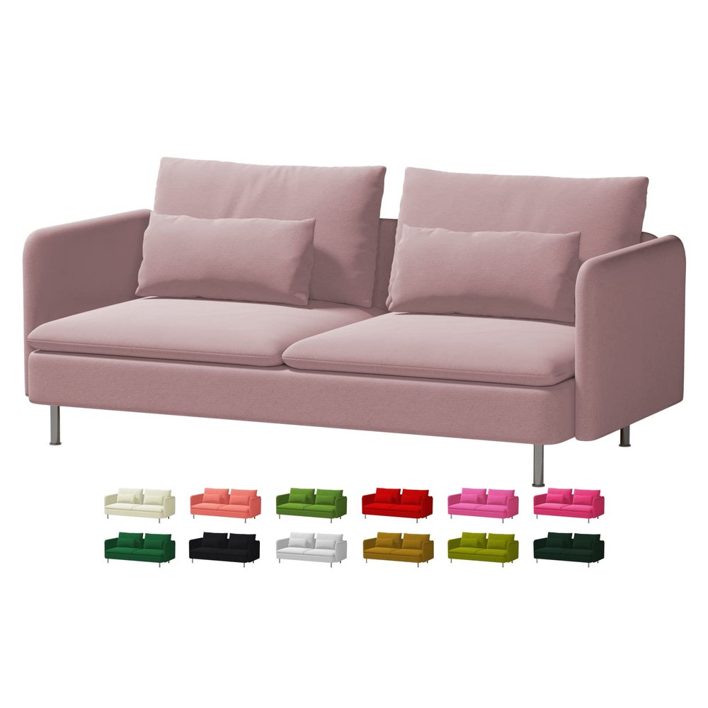Custom Made Soderhamn Couch Velvet Replacement Covers Fits IKEA Soderhamn 3 Seat Sofa with 2 Armrests,Soderhamn Sofa Cover,Only Cover. (Lotus Root Powder)