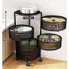 Bsetain Kitchen Storage Wheeled Shelf Kitchen Storage Rack Fruit Vegetable 360 Degree Movable Cylindrical Kitchen Storage Rack,Closet Storage Rack,Seasoning jar,Vegetable and Fruit view 2