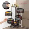 Bsetain Kitchen Storage Wheeled Shelf Kitchen Storage Rack Fruit Vegetable 360 Degree Movable Cylindrical Kitchen Storage Rack,Closet Storage Rack,Seasoning jar,Vegetable and Fruit view 4