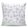 YOKOU Throw Pillow Case Square Satin Cushion Cover, Dreamlike Hippocampus Conch Shell Scale Summer Marine Life Ocean Pillowcase for Sofa Couch Living Room Bedroom, 1 Pack 18" x 18" view 1