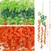 Artificial Flowers 3.75 Feet Wisteria Garland Realistic Silk Wisteria Vine for Wedding Party Garden Wall Decoration, Set of 6, Orange view 2