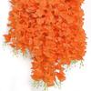 Artificial Flowers 3.75 Feet Wisteria Garland Realistic Silk Wisteria Vine for Wedding Party Garden Wall Decoration, Set of 6, Orange view 3