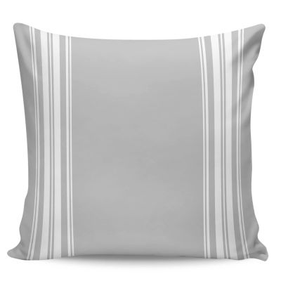 YOKOU Throw Pillow Case Square Satin Cushion Cover, Gray Stripes Modern Art Farmhouse Decoration Pillowcase for Sofa Couch Living Room Bedroom, 1 Pack 18" x 18"