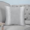 YOKOU Throw Pillow Case Square Satin Cushion Cover, Gray Stripes Modern Art Farmhouse Decoration Pillowcase for Sofa Couch Living Room Bedroom, 1 Pack 18" x 18" view 4