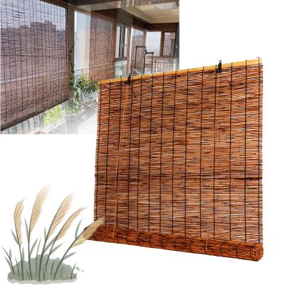 Bamboo Blinds Roll Up Window Shades for Indoor Outdoor Patio Porch Door, 22" 30" 34" 38" 42" 50" 62" 72" Wide Light Filtering Bamboo Curtain Cordless Breathable Matchstick Shades (Cocoa) (Size : 32"