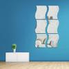Wave Acrylic Mirror Wall Tiles, 6 Pieces - Self Adhesive, Waterproof 3D Sheets for Home Wall Decor view 4