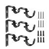 Black Curtain Rod Bracket, 3Pcs Double Curtain Rod Bracketsheavy Duty Curtain Rod Holders for Home Curtain Rods Wall Bracket Hooks view 1