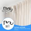 Black Curtain Rod Bracket, 3Pcs Double Curtain Rod Bracketsheavy Duty Curtain Rod Holders for Home Curtain Rods Wall Bracket Hooks view 3