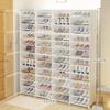 YIPONYT Large Shoe Organizers Storage Box,4 * 12 Pack Shoe Boxes Clear Plastic Stackable,Middle Removable Without Baffle Combination,Dust And Moisture Resistant Stackable Shoe Cabinet(White) view 2