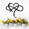 AOOLVY Infinity Heart Wall Decor, Unique Infinity Heart Metal Art Wall Decor Love Sign Steel Wall Plaques Bedroom Ornaments for Home Wedding Decor, Room Living Room Decoration (Black, 23.6x20.6inch) view 3