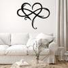 AOOLVY Infinity Heart Wall Decor, Unique Infinity Heart Metal Art Wall Decor Love Sign Steel Wall Plaques Bedroom Ornaments for Home Wedding Decor, Room Living Room Decoration (Black, 23.6x20.6inch) view 4