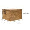 IMIKEYA Seaweed with Lids: Woven Seagrass Storage Woven Basket Straw Rattan Storage Basket Storage Basket Bin Container Organizer for Shelf Desktop 6.5 inch view 3