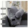 BAHULA Reading and TV Pillow, Back Wedge Cushion Pillow with Adjustable Neck Pillow, Home Bedrest Reading Pillow, Back Support Pillow, Bed Rest Cushion, Bed Wedge Pillow,Beige,60x50x20cm view 3