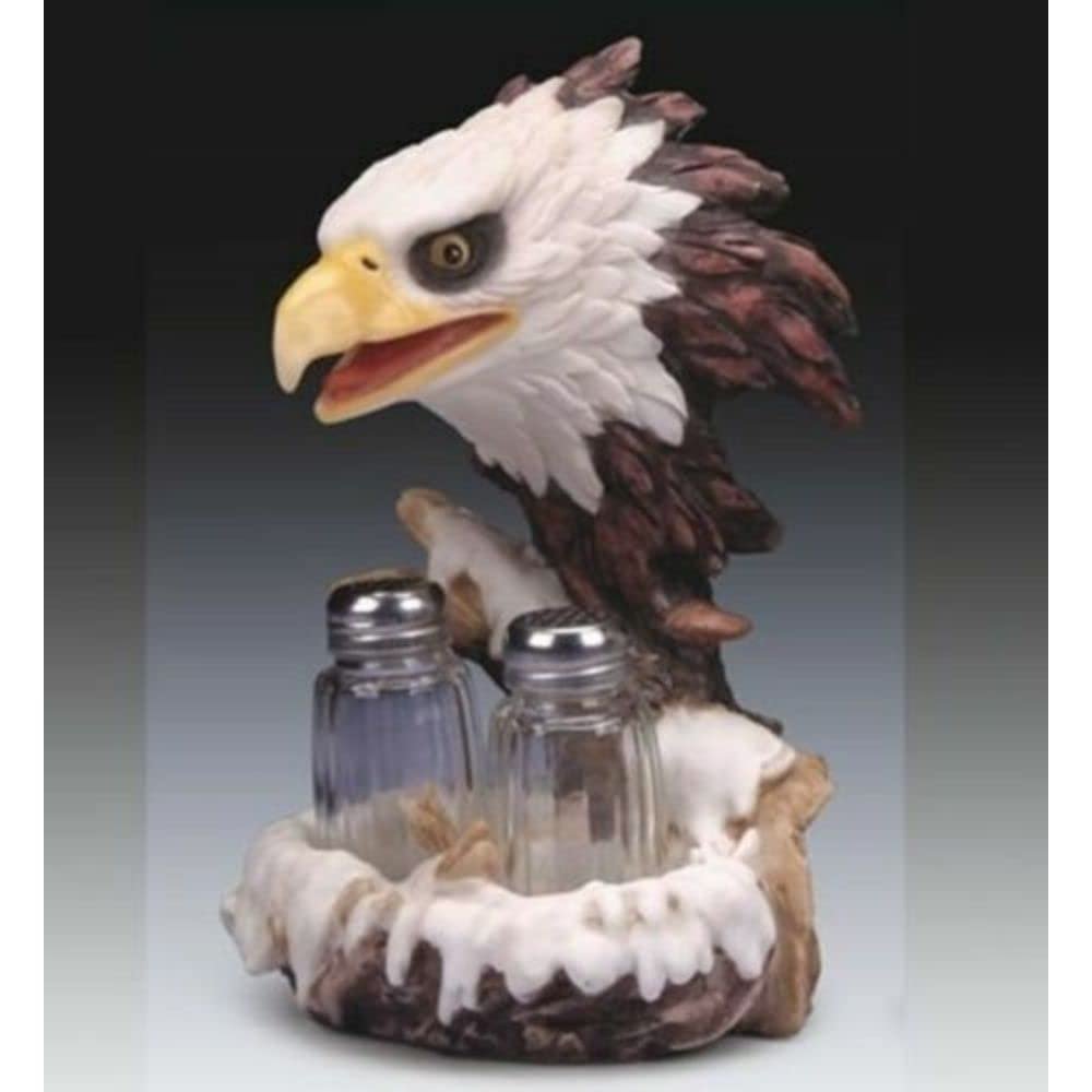 1 Set Of American Bald Eagle And Nest Salt And Pepper Shakers Holder Home Decor