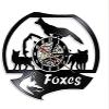 Vinyl Clock Non Ticking Wall Clock Fox Family Wall Clock Modern Design Wild Animal Vinyl Record Wall Clock 3D Hanging Clockes Handmade Nursery Decor for Kids 12 inches view 1