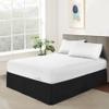 Mellowing Pleated Bed Skirt with Platform Three Sided Coverage 18 inch Tailored Drop Brushed Microfiber Pleated Bed Skirt with Split Corners (Full,Black) view 1