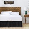 Mellowing Pleated Bed Skirt with Platform Three Sided Coverage 18 inch Tailored Drop Brushed Microfiber Pleated Bed Skirt with Split Corners (Full,Black) view 2