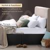 Mellowing Pleated Bed Skirt with Platform Three Sided Coverage 18 inch Tailored Drop Brushed Microfiber Pleated Bed Skirt with Split Corners (Full,Black) view 3