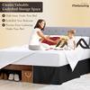 Mellowing Pleated Bed Skirt with Platform Three Sided Coverage 18 inch Tailored Drop Brushed Microfiber Pleated Bed Skirt with Split Corners (Full,Black) view 4