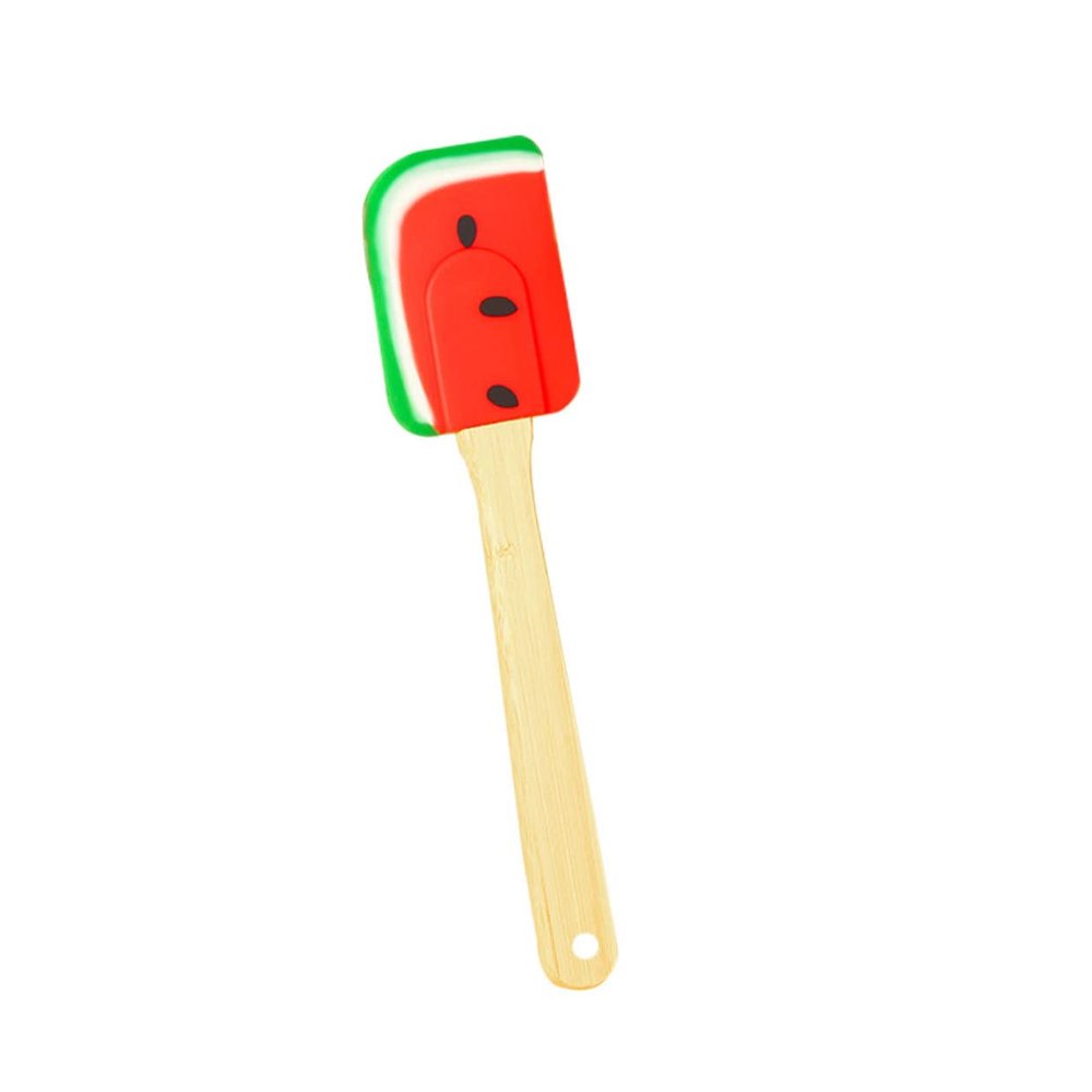 Anneome Watermelon-design Silicone Spatula Spreader Handle Ergonomic Cake Stirring Scraper for Safe and Comfortable Use for Making Desserts and More