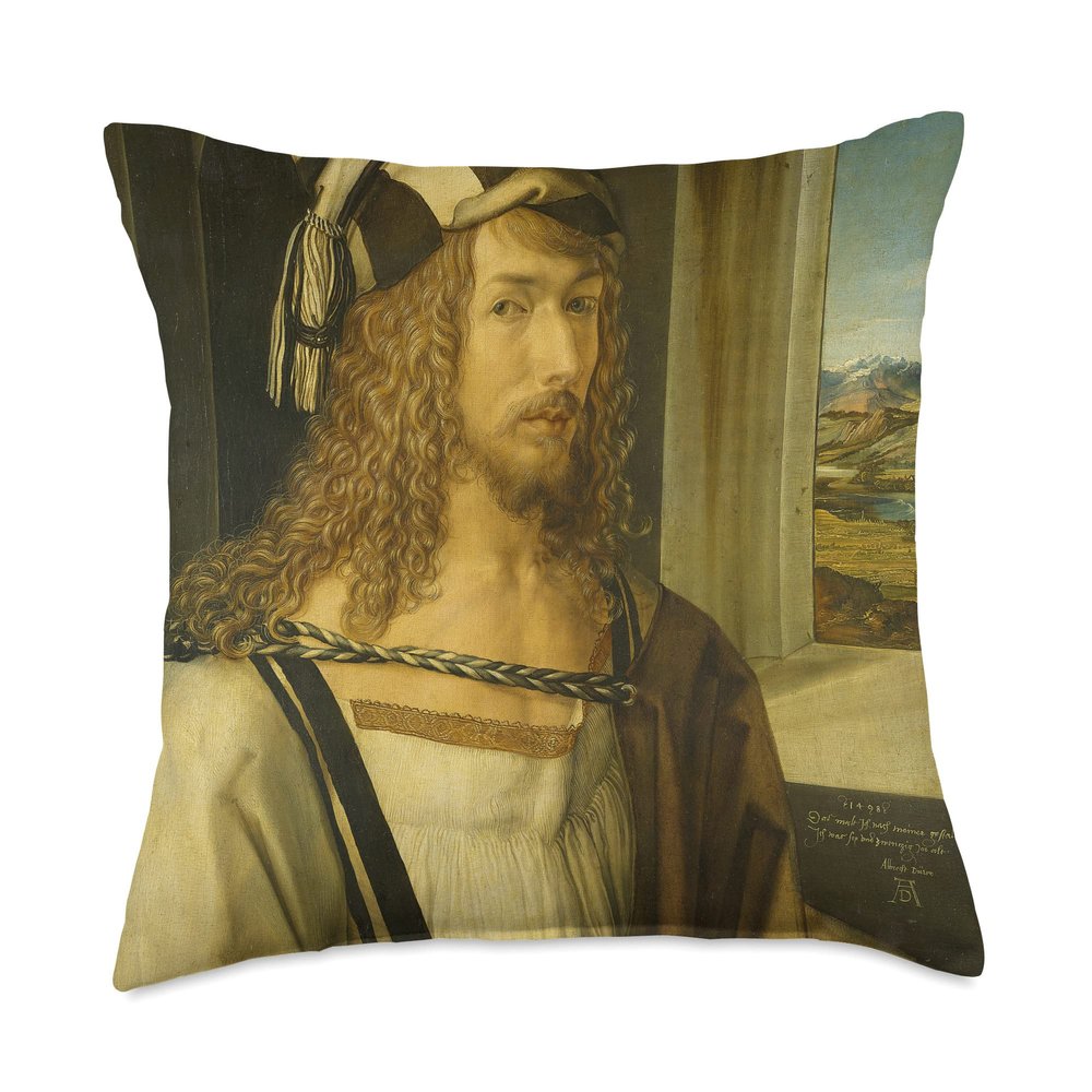 Albrecht Drer - Autoportrait at 26 - Art for Artists Throw Pillow