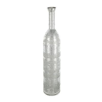 A&B Home Antique Silver Vase - Large Decorative Speckled Glass Vase, Tabletop Home Dcor, Living Room Sideboard Coffee Table Hallway Entryway Console Table Accent Piece, 5" x 5" x 25"