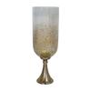 A&B Home Gold Speck Vase - Decorative Speckled Glass Vase with Gold Base, Tabletop Home Dcor, Living Room Sideboard Coffee Table Hallway Entryway Console Table Accent Piece, 6" x 6" x 18" view 1