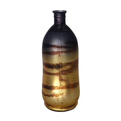 A&B Home Black and Gold Abstract Vase - Irregular Shape Decorative Glass Vase, Tabletop Home Dcor, Living Room Sideboard Coffee Table Hallway Entryway Console Table Accent Piece, 5" x 5" x 14"