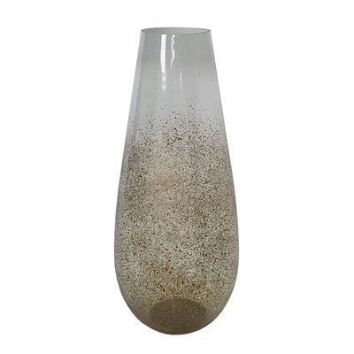 A&B Home Gold Speck Vase - Decorative Speckled Glass Vase, Tabletop Home Dcor, Living Room Sideboard Coffee Table Hallway Entryway Console Table Accent Piece, 6" x 6" x 15"