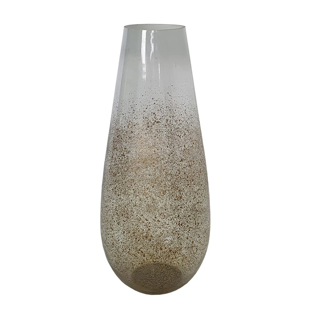 A&B Home Gold Speck Vase - Decorative Speckled Glass Vase, Tabletop Home Dcor, Living Room Sideboard Coffee Table Hallway Entryway Console Table Accent Piece, 6" x 6" x 15"