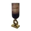 A&B Home Glass Vase with Gold Ring Stand - Tall Decorative Glass Vase, Tabletop Home Dcor, Living Room Sideboard Coffee Table Hallway Entryway Console Table Accent Piece, 6" x 6" x 19" view 1