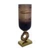 A&B Home Glass Vase with Gold Ring Stand - Tall Decorative Glass Vase, Tabletop Home Dcor, Living Room Sideboard Coffee Table Hallway Entryway Console Table Accent Piece, 6" x 6" x 19" view 4