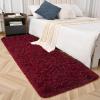 Zedrew Burgundy Red Runner Area Rugs for Bedroom Living Room, 2x4 Feet Fluffy Bedside Rugs, Soft Shaggy Carpet for Kids Room Nursery, Cute Furry Rugs for Girls Boys Dorm Room Home Decor view 1