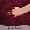 Zedrew Burgundy Red Runner Area Rugs for Bedroom Living Room, 2x4 Feet Fluffy Bedside Rugs, Soft Shaggy Carpet for Kids Room Nursery, Cute Furry Rugs for Girls Boys Dorm Room Home Decor view 4