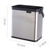 DYPASA Wastepaper Basket 0.8 Gal/3L Hanging Trash Can with Lid for Kitchen Cabinet Door, Stainless Steel Garbage Can Kitchen Compost Bin for Countertop or Under Sink Garbage Can view 2