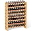 Domax Wine Rack Freestanding Floor - Bamboo Wooden Stackable 8 Tiers 72 Wine Bottle Holder Storage Racks for Kitchen, Bar, Pantry and Cellar (Yellow) view 1