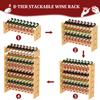 Domax Wine Rack Freestanding Floor - Bamboo Wooden Stackable 8 Tiers 72 Wine Bottle Holder Storage Racks for Kitchen, Bar, Pantry and Cellar (Yellow) view 2