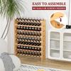 Domax Wine Rack Freestanding Floor - Bamboo Wooden Stackable 8 Tiers 72 Wine Bottle Holder Storage Racks for Kitchen, Bar, Pantry and Cellar (Yellow) view 3