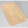Modern & Contemporary Linen Beige Boho Bathroom Rugs with Lovely Frill Trims & Towel Texture Size: 24"x40" | Non Slip Backing Quick Water Absorbent Soft Warm Cozy Underfoot Feel Machine Washable view 3