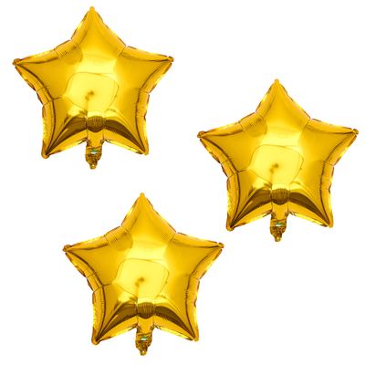 24 Inch Gold Star Shape Foil Balloon, 10pcs Big Mylar Helium Balloons for Birthday Party Wedding Party Decoration.