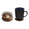 1 Set of Rustic Western Indian Eagle Feather Coaster Holder with 4 Round Coasters view 4