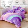 ANGIYUIN Deep Purple Girls Full Size Comforter Set Gradient Glitter Kids Bedding Sets 6 Pieces Soft Lightweight Galaxy Bed in A Bag with Sheets for Teens view 2