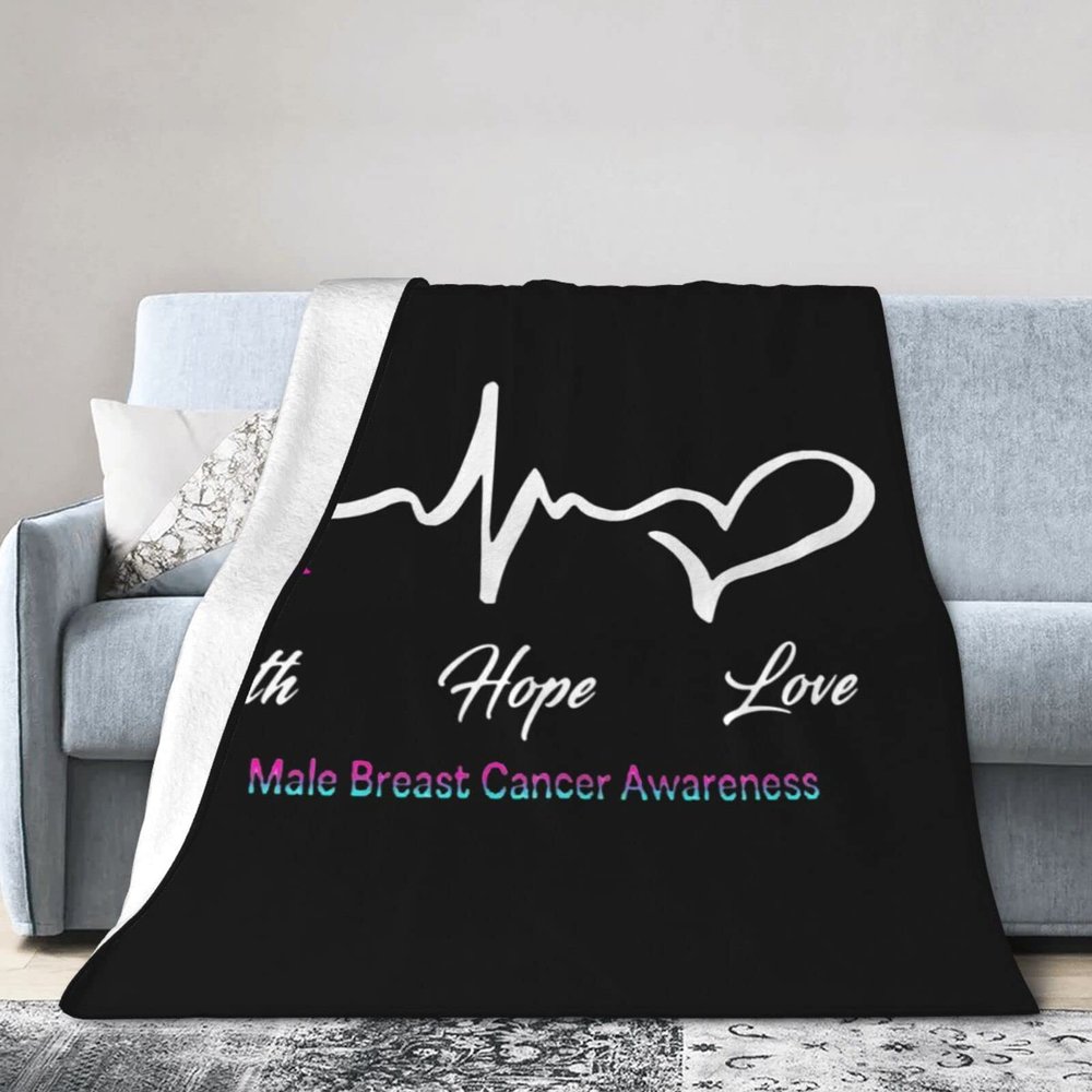 Breast Cancer Awareness Blanket Ultra-Soft Lightweight Quilt for Sofa Lightweight Quilt Warm Fleece Blanket