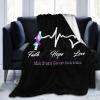 Breast Cancer Awareness Blanket Ultra-Soft Lightweight Quilt for Sofa Lightweight Quilt Warm Fleece Blanket view 3