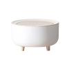 DYPASA Wastepaper Basket 14.2" X 8.6" Push Top Trash Can with Lid Tall Feet Garbage Can Round Trash Can with Legs - Kitchen/Bathroom Trash Can I 1.8 Gallons-7 Liters Garbage Can (Color : Large) view 1