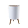 DYPASA Wastepaper Basket 14.2" X 8.6" Push Top Trash Can with Lid Tall Feet Garbage Can Round Trash Can with Legs - Kitchen/Bathroom Trash Can I 1.8 Gallons-7 Liters Garbage Can (Color : Large) view 2