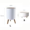 DYPASA Wastepaper Basket 14.2" X 8.6" Push Top Trash Can with Lid Tall Feet Garbage Can Round Trash Can with Legs - Kitchen/Bathroom Trash Can I 1.8 Gallons-7 Liters Garbage Can (Color : Large) view 3